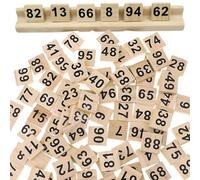 Hperu 100 Bloques de números de 1.0 x 1.0 in, Bloques de números Negros Impresos Transparentes, educativos de Madera Montessori para niños, Juegos de Mesa, Juguete de ortografía, de