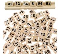 Hperu 100 Piezas Bloques de Números 1x1 Pulgada Bloques de Números Negros Impresos Claros de Madera Educativos Montessori para Niños Juego de Mesa Juego de Ortografía Juguete de Madera
