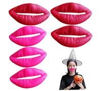 Hperu 6 Accesorios para Labios con Boca de Salchicha con Cuerda, Juguetes de Vinilo para Cosplay de Halloween para bromas Divertidas y Accesorios para Disfraces de Fiesta