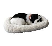 Hperu Animal de Peluche Que Respira, Peluche de Perro Que Respira Realista en la Almohadilla, Funcionamiento Interactivo con batería, Cachorro Realista para niños, diseño de Color Blanco