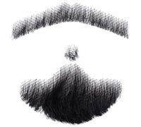 Hperu Barba |.Cabello Humano Barba Bigote Realista Invisible Cabello Facial Encaje para Hombres Halloween Cosplay Disfraz Fiesta Estilo 4