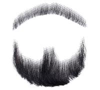 Hperu Barba Cabello Humano Barba Realista Bigote Invisible Vello Facial Disfraz Encaje para Hombres Vestir Halloween Cosplay Fiesta de Disfraces Negro