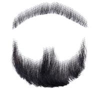 Hperu Barba Falsa Cabello Humano Barba Realista Bigote Falso Invisible Cabello Facial Falso Barba de Encaje Barba para Hombres Vestidos de Cosplay de Cosplay Fiesta Negros