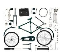 Hperu Bicicleta de Juguete, 52 Piezas/Juego de Mini Bicicleta, Kit de Bricolaje, Modelo de Juguete de aleación Retro sin ensamblar para niñas y niños, Motos de Cross