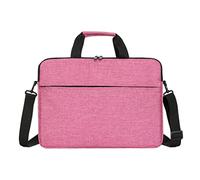 Hperu Bolso de hombro para computadora portátil, maletín impermeable para computadora portátil de 15, 6 pulgadas con estuche para llevar en la mano al hombro (rojo rosa)
