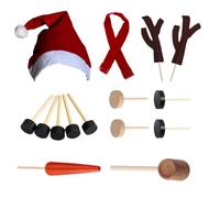 Hperu Build A Snowman Kit Juego de 15 Piezas Kit de decoración de muñeco de Nieve de Vacaciones de Invierno para Decoraciones de Fiestas al Aire Libre - Fabricación