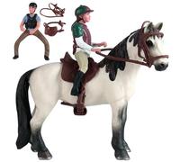 Hperu Caballos de Juguete, Juego de Juguetes para Caballos y Jinetes con Figuras de Desmontables, Figuras de Granja Modelo para Decoraciones de Clubes, Juguetes educativos de plástico para niños