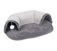 Hperu Cama túnel para Gatos Suave en Forma de U con Espuma viscoelástica y Bola Colgante, escondite para Gatos Lavable, Antideslizante y Desmontable, 29, 5x20, 9x8, 3 Pulgadas
