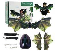 Hperu Disfraz de ala de dragón para niños con un dragón verde realista ligero y con batería para Halloween, escenario, vestimenta de fiesta, ala, cosplay