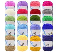 Hperu Hilo de algodón de 20 piezas para tejer tejido, multicolor, suave y cómodo, apto para la piel