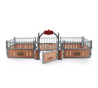 Hperu Juego de Granero para Caballos, Valla de plástico Realista para establo de Caballos, 17, 3x7, 9x5, 9 Pulgadas, Juguetes educativos para Juegos creativos, Juego Estable