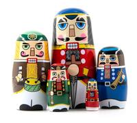 Hperu Muñeca Matryoshka Juego de 5 muñecas Rusas de anidación de Madera con impresión Encantadora para Regalo de decoración de colección - Muñecas Rusas