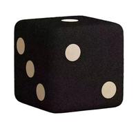 Hperu Taburete para pies pequeños, Felpa otomana con Dados Divertidos de 12.0 x 12.0 in, Color Negro
