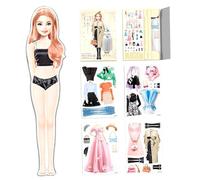 Hperu Vestido de Princesa, Libro de Pegatinas para Vestir muñecas con múltiples Prendas Elegantes, Juguete de Viaje para muñecas de Papel para niñas de 3 a 12 años (Estilo B)