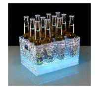 HPFHSJ Cubitera LED El LED Enciende para Arriba los Cubos de Hielo de acrílico, Tiempo de ejecución Largo Recargable, para Casarse(Blue,21X29X17cm)