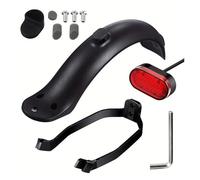 HPGHZNYNMK Guardabarros trasero para scooter eléctrico, soporte de guardabarros trasero con luz trasera para Xiaomi Mi M365 1S Pro, accesorios para scooter (negro con luz trasera)
