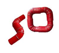 HPGHZNYNMK Tubo curvo de silicona reductor de 90° para coche, tubo de admisión de turbina, tubo de refrigerante, un tubo viene con dos abrazaderas de garganta, manguera de admisión roja (ID70 mm-100