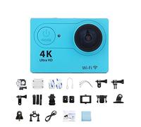 HPHPH Camara Deportiva, Cámara de acción a Prueba de Agua 4K Ultra HD 4K Cámara de acción 1080P/30fps Pantalla de 2.0 Pulgadas 170D,Al Aire Libre, Deportes, Vídeo(32G Card,Blauw)