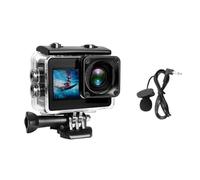 HPHPH Camara Deportiva, Cámara de acción A10 4k EIS Ultra HD 20MP 170D Cámara Impermeable subacuática Pantalla táctil 4X Zoom Video Go Sport Pro CAM,Al Aire Libre, Deportes, Vídeo(5,CAM and Mic)