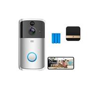 HPHPH Timbre con cámara de video, timbre inalámbrico para puerta, cámara inteligente, intercomunicador de teléfono con detección de movimiento, impermeable para seguridad del hogar, dispositivos