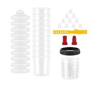 HPHPH Vaso Mezclador de Pintura for Pistola pulverizadora (10/25 Unidades), Tanque de Pistola pulverizadora de Taza rápida H/O, Vaso de Pintura desechable de 600 ml con Adaptador.(10 pcs)