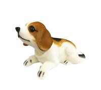 HPiano Cabeza Oscilante Perro Forma Ornamento para Coche, Decoraciones Interiores de Autos, Regalos creativos, decoración de Autos Beagle Nodding Dog Black White Light Brown
