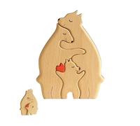 HPiano Rompecabezas Oso Madera para La Familia, Rompecabezas de Oso de Madera, Rompecabezas de la Familia de Madera del Oso, Esculturas de Oso de Madera, Adorno
