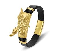 HPIP Moda Charm Cuerda Brazaletes Trenzados Color Oro Hombres Pulsera De Cuero Águilas Animal Joyería Magnética