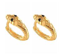 HPIP Pendientes De Aro Pequeños De Serpiente Creativa con Personalidad De Plata De Ley 925 para Mujer, Pendientes Circulares Geométricos De Color Dorado Y Plateado, Joyería