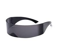 HPIRME Futuristic Wrap Around Gafas de sol Hombres Disfraz Gafas Máscara, negro, talla única