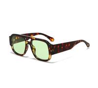 HPIRME Gafas de doble haz para hombre, modernas, con espejo de pantalla para mujer (verde leopardo)