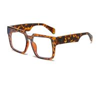 HPIRME Gafas de gran tamaño para mujer, hombre y mujer, con montura punk, con protección UV400 (leopardo)
