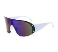 HPIRME Gafas de gran tamaño para mujer y hombre, de moda, de una pieza, estilo punk, para exteriores, conducción, con protección UV400 (blanco y azul).