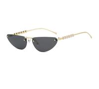 HPIRME Gafas de lujo para mujer, con degradado, sin marco, UV400 (dorado y negro).