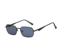 HPIRME Gafas de lujo para mujer, con montura metálica, estilo retro, para hombre, con protección UV400 (negras)