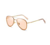 HPIRME Gafas de lujo sin marco con cadena para hombre y mujer, modernas, con protección UV400, estilo vintage (champán C3)