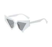 HPIRME Gafas de moda de gran tamaño para hombre y mujer, estilo retro, para fotografía callejera, con protección UV400 (blanco y gris)
