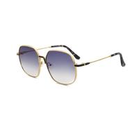 HPIRME Gafas de moda para mujer, de gran tamaño, con montura metálica y protección UV400 para hombre (rosa y dorado)