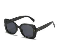 HPIRME Gafas de moda para mujer, estilo retro, con remaches, para conducir, con protección UV400 (negro y gris)