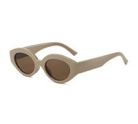 HPIRME Gafas de moda para mujer, estilo retro, montura pequeña, para exteriores, con protección UV400 (marrón caqui)