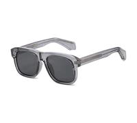 HPIRME Gafas de moda para mujer, estilo vintage, para hombre, de lujo, estilo punk, con montura grande, UV400 (gris transparente y negro).