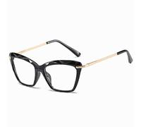 HPIRME Gafas de ojo de gato para mujer, marco vintage, piernas de Matal, lentes transparentes, gafas femeninas, 1, talla única