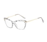 HPIRME Gafas de ojo de gato para mujer, marco vintage, piernas mate, lentes transparentes, gafas femeninas, 5, talla única