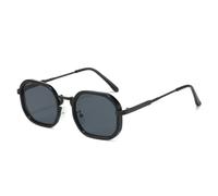 HPIRME Gafas de sol con degradado para mujer, estilo retro, con protección UV400, para hombre (negro y gris)