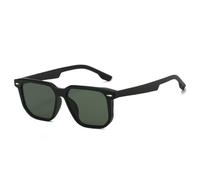 HPIRME Gafas de sol con remaches retro para mujer, modernas, con protección UV400 para hombre (negro mate y verde)