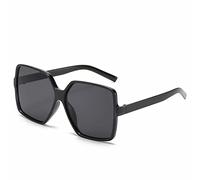 HPIRME Gafas de sol cuadradas de gran tamaño para mujer, gafas de sol con montura grande, gafas de sol con degradado de espejo para mujer, tonos de Hip Hop, C1 negro, gris, talla única