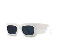 HPIRME Gafas de sol cuadradas Hombres Mujeres Gafas de sol Patrón de serpiente Viaje Vintage Retro Tonos Mujer UV400, Blanco, talla única