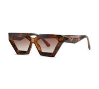 HPIRME Gafas de sol cuadradas para mujer Vintage para hombre Gafas de sol de ojo de gato Tonos grandes UV400, marrón leopardo, talla única