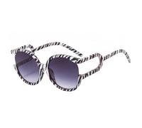 HPIRME Gafas de sol de gran tamaño con montura circular para mujer, estilo retro, para exteriores, con protección UV400 (rayas grises)