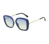 HPIRME Gafas de sol de lujo con montura grande de mariposa para hombre y mujer, estilo retro, ideales para viajes y actividades al aire libre, con protección UV400 (azul, amarillo).
